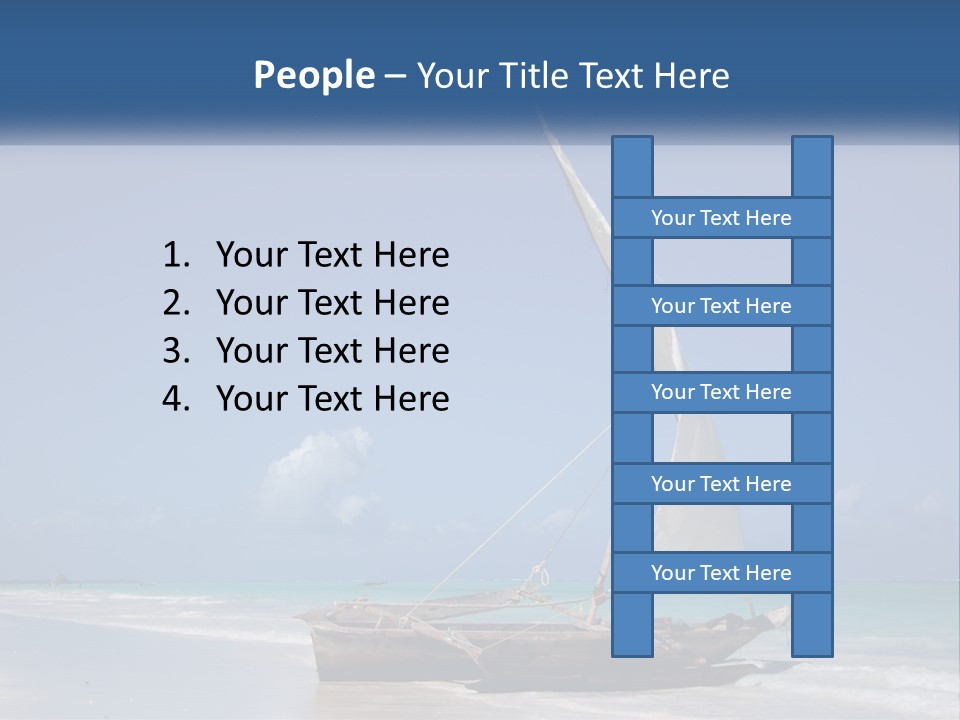 A Boat On The Beach With A Blue Sky In The Background PowerPoint Template