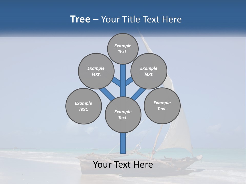 A Boat On The Beach With A Blue Sky In The Background PowerPoint Template