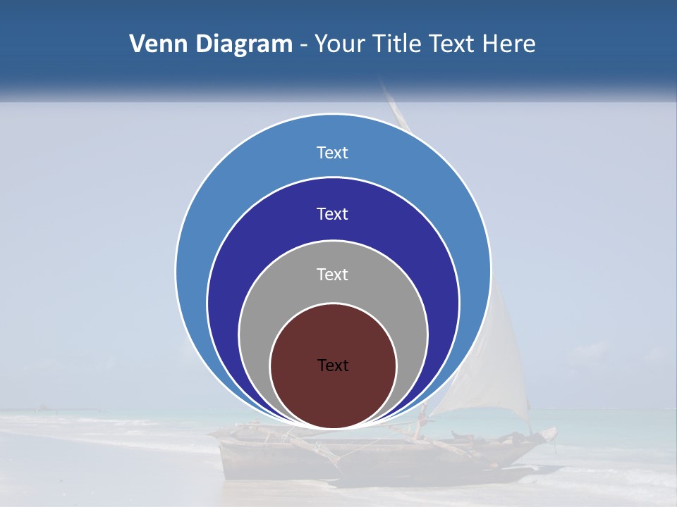 A Boat On The Beach With A Blue Sky In The Background PowerPoint Template