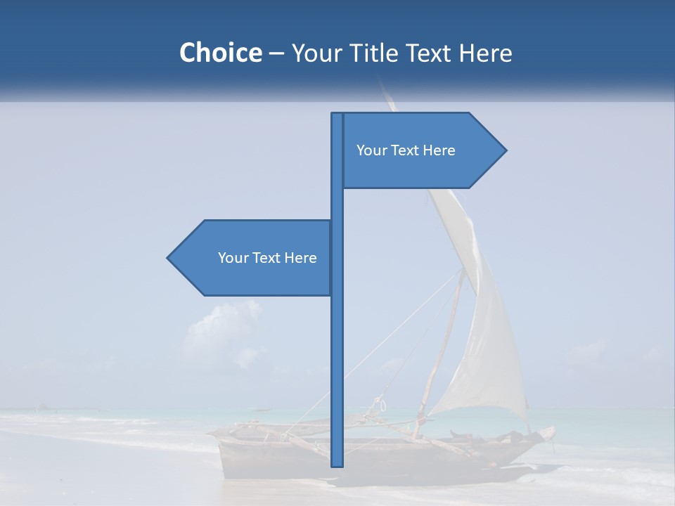 A Boat On The Beach With A Blue Sky In The Background PowerPoint Template