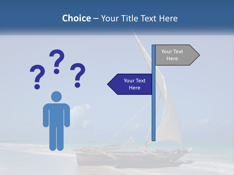 A Boat On The Beach With A Blue Sky In The Background PowerPoint Template