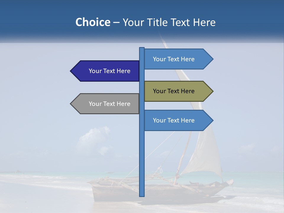 A Boat On The Beach With A Blue Sky In The Background PowerPoint Template