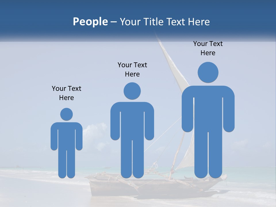 A Boat On The Beach With A Blue Sky In The Background PowerPoint Template