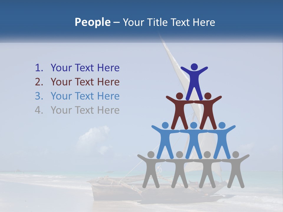 A Boat On The Beach With A Blue Sky In The Background PowerPoint Template