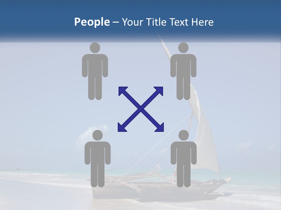 A Boat On The Beach With A Blue Sky In The Background PowerPoint Template