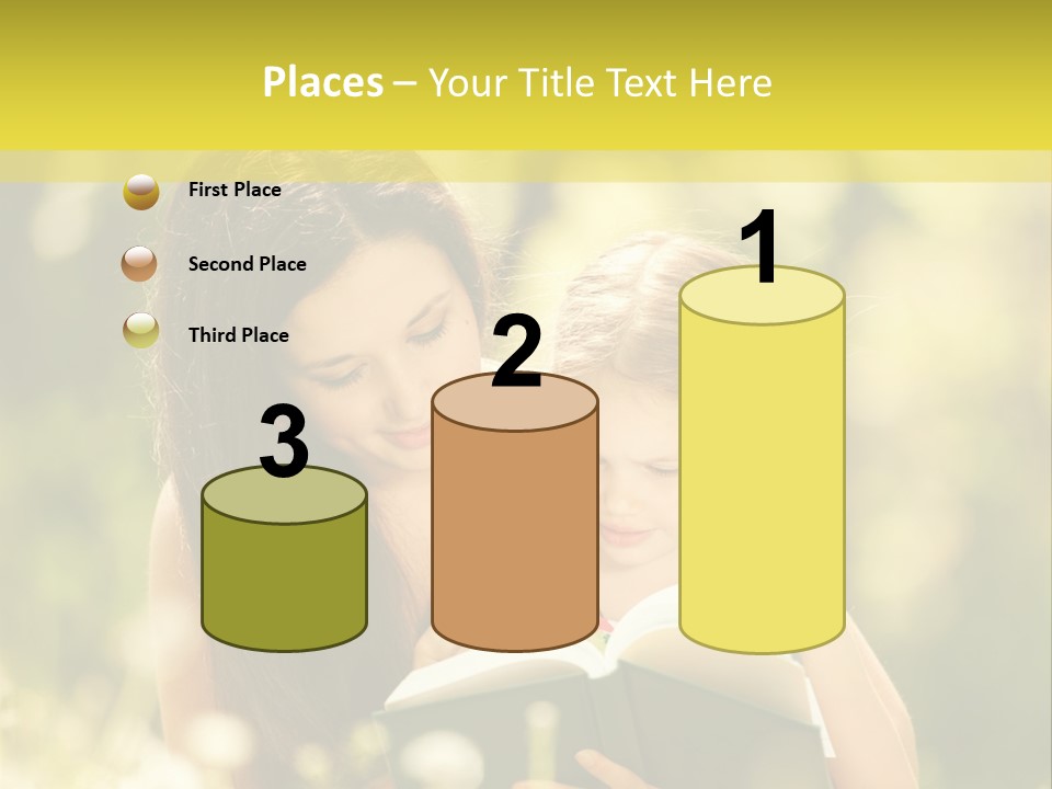 A Woman Reading A Book To A Little Girl PowerPoint Template