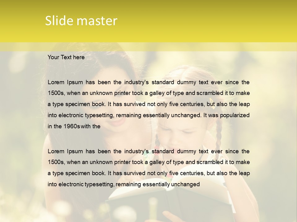 A Woman Reading A Book To A Little Girl PowerPoint Template