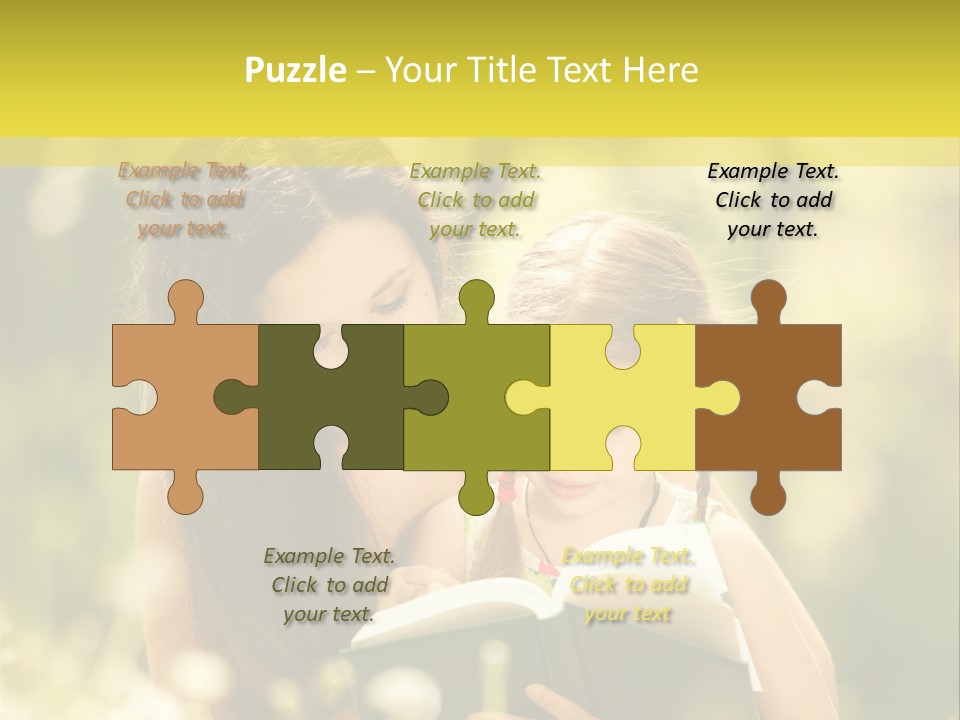 A Woman Reading A Book To A Little Girl PowerPoint Template