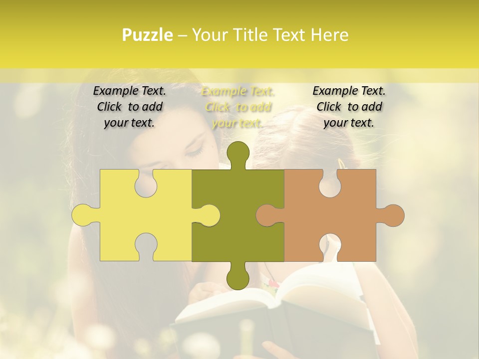 A Woman Reading A Book To A Little Girl PowerPoint Template