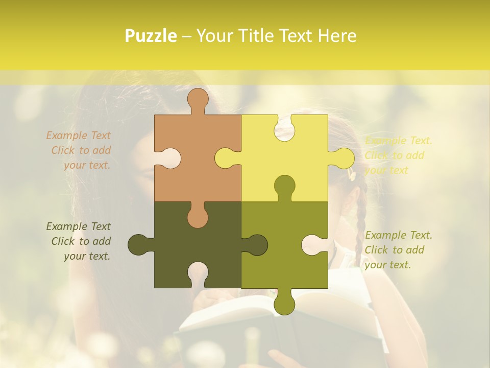 A Woman Reading A Book To A Little Girl PowerPoint Template