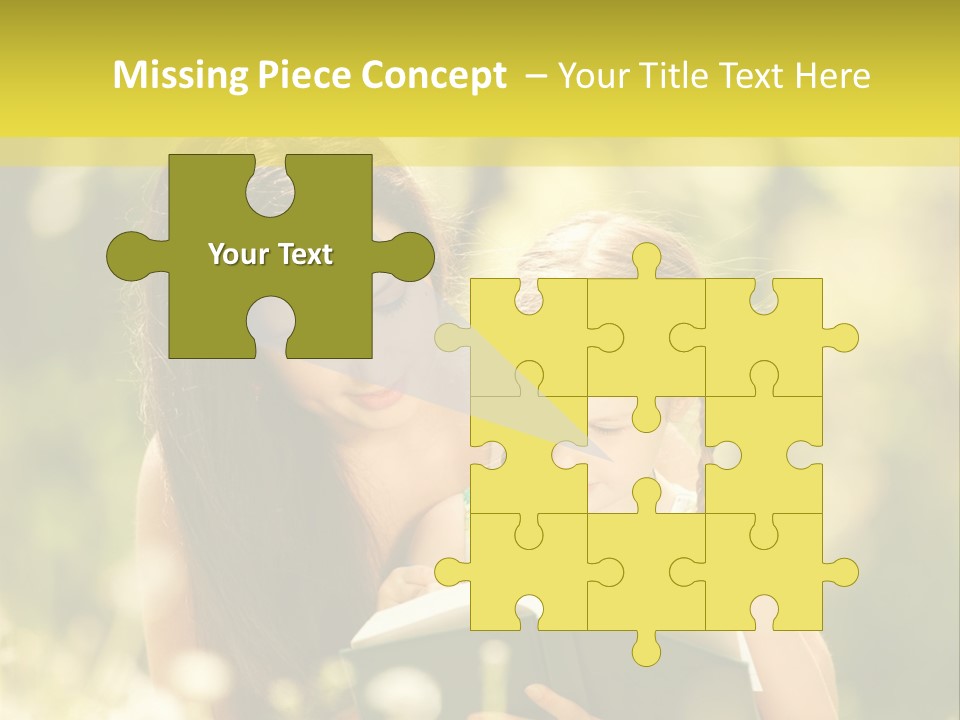 A Woman Reading A Book To A Little Girl PowerPoint Template