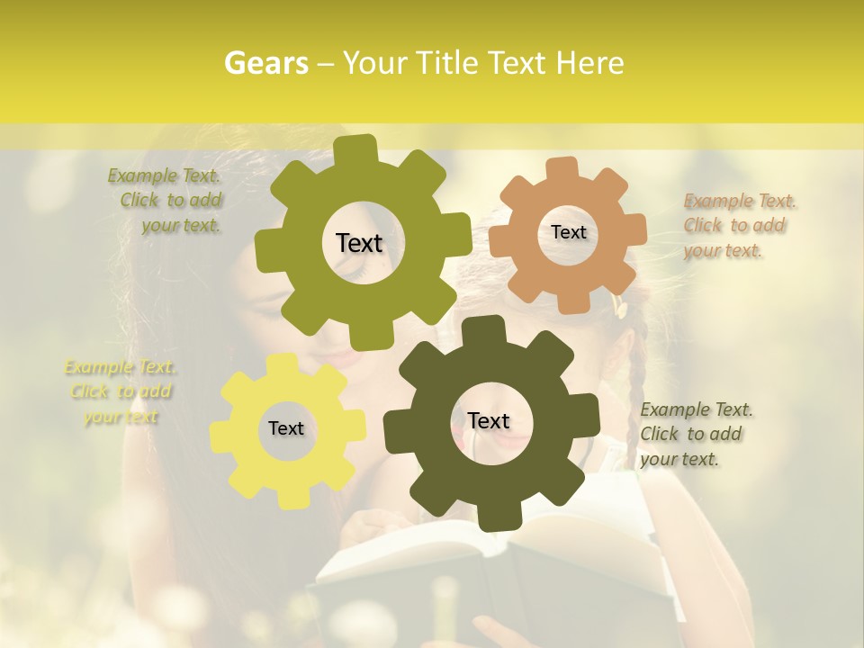 A Woman Reading A Book To A Little Girl PowerPoint Template