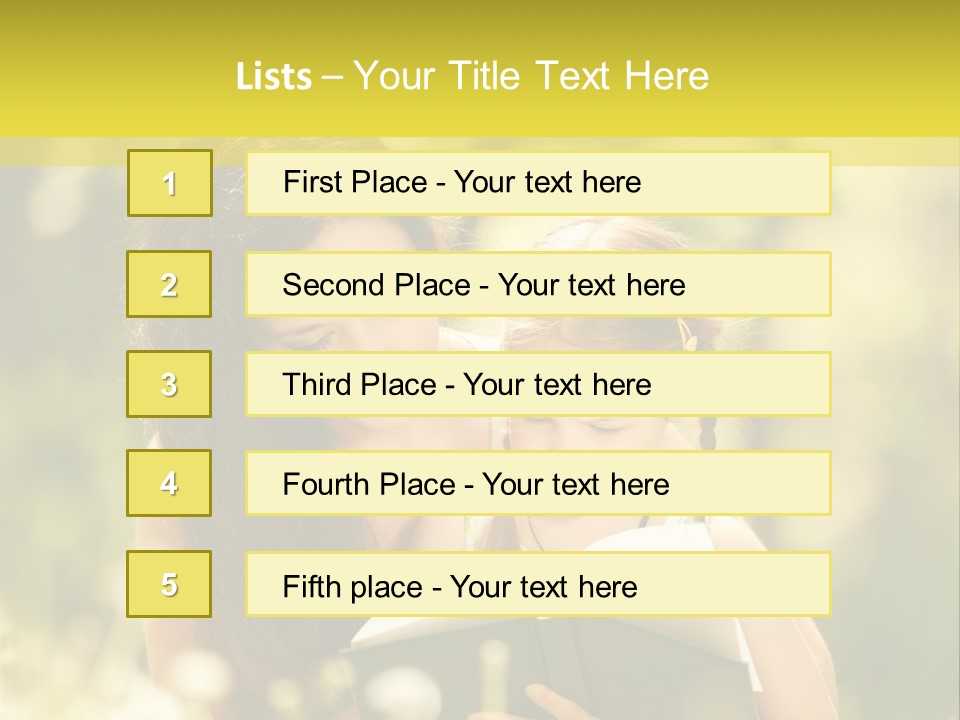 A Woman Reading A Book To A Little Girl PowerPoint Template