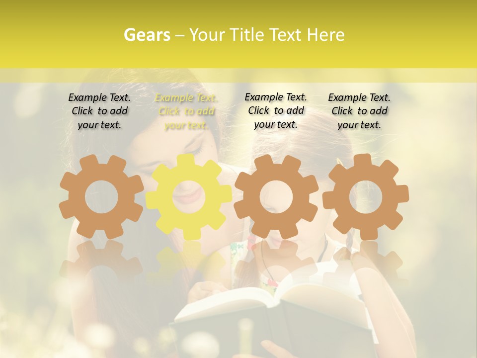 A Woman Reading A Book To A Little Girl PowerPoint Template