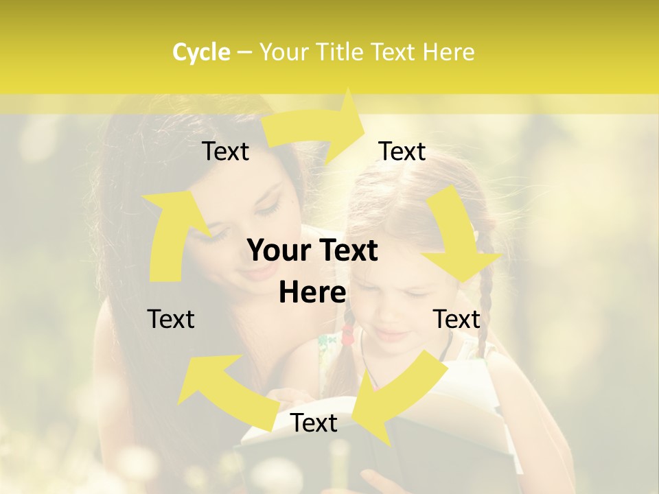 A Woman Reading A Book To A Little Girl PowerPoint Template