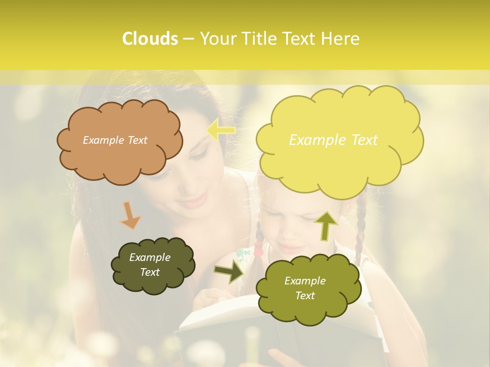 A Woman Reading A Book To A Little Girl PowerPoint Template