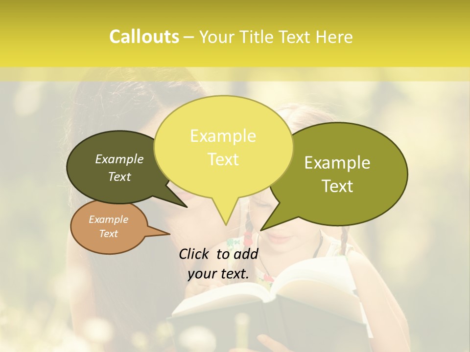 A Woman Reading A Book To A Little Girl PowerPoint Template