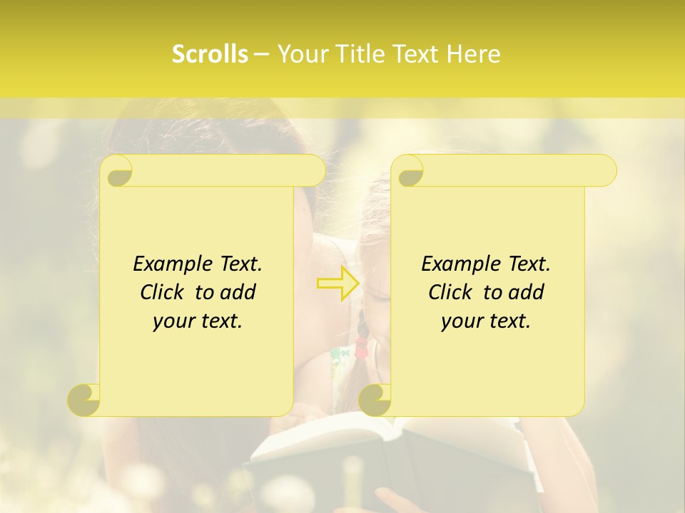 A Woman Reading A Book To A Little Girl PowerPoint Template
