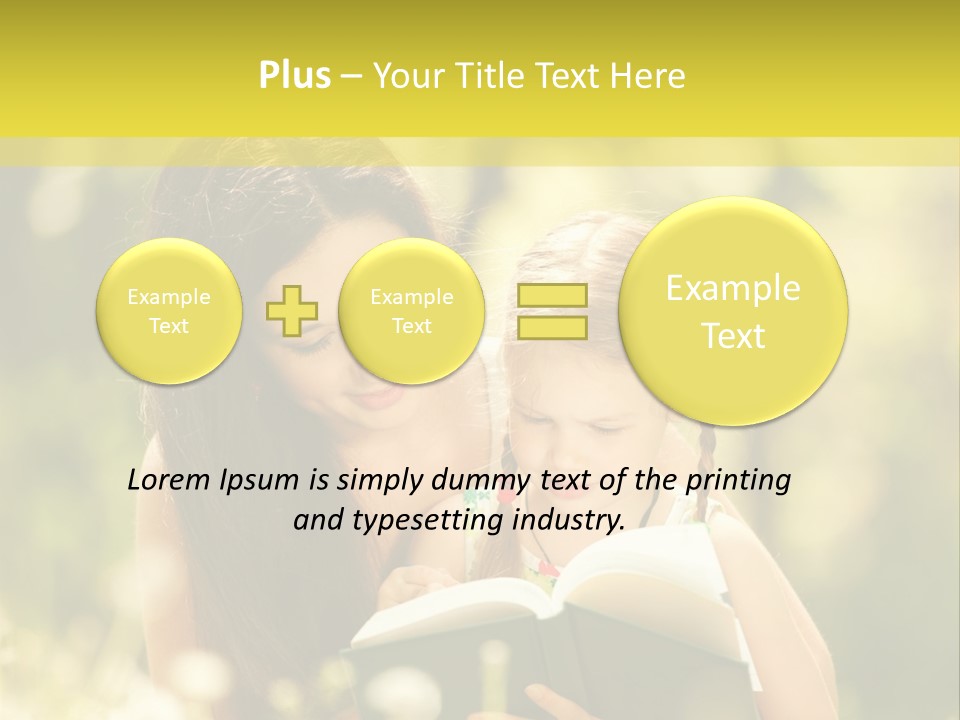A Woman Reading A Book To A Little Girl PowerPoint Template