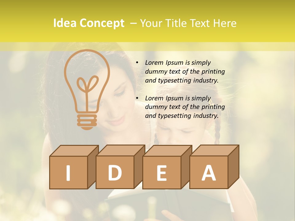 A Woman Reading A Book To A Little Girl PowerPoint Template