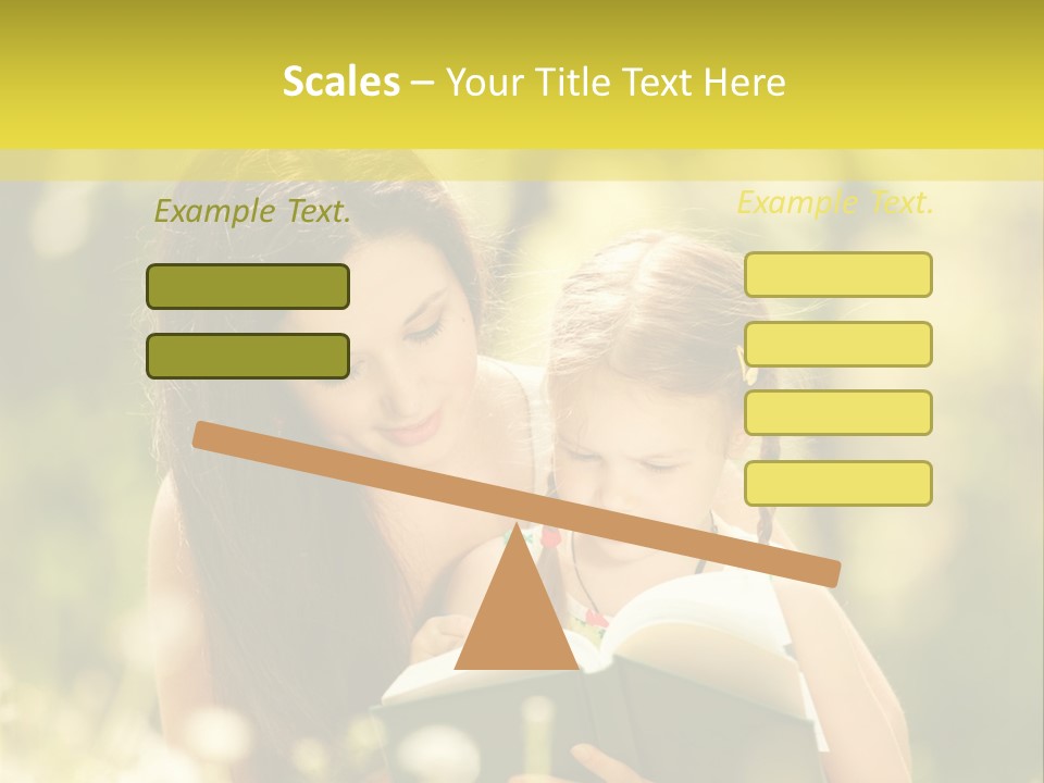A Woman Reading A Book To A Little Girl PowerPoint Template