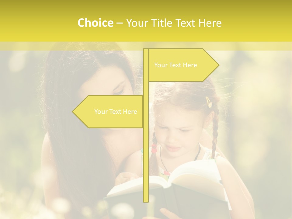 A Woman Reading A Book To A Little Girl PowerPoint Template