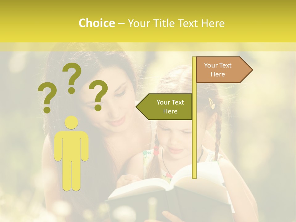 A Woman Reading A Book To A Little Girl PowerPoint Template