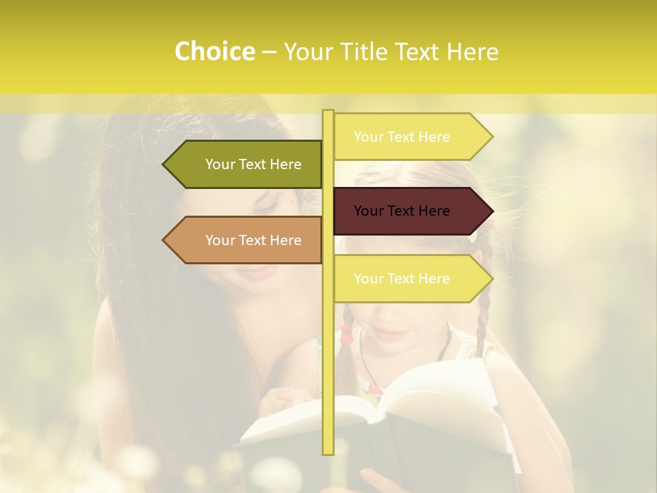 A Woman Reading A Book To A Little Girl PowerPoint Template