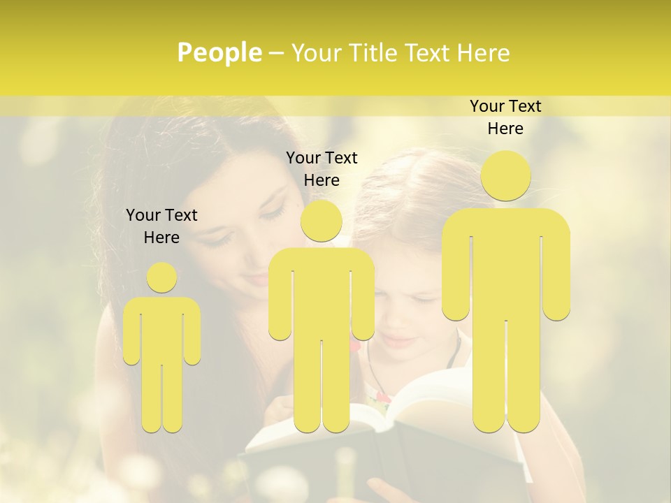 A Woman Reading A Book To A Little Girl PowerPoint Template