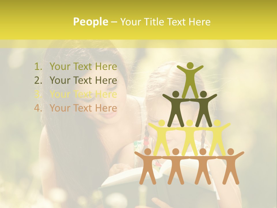 A Woman Reading A Book To A Little Girl PowerPoint Template