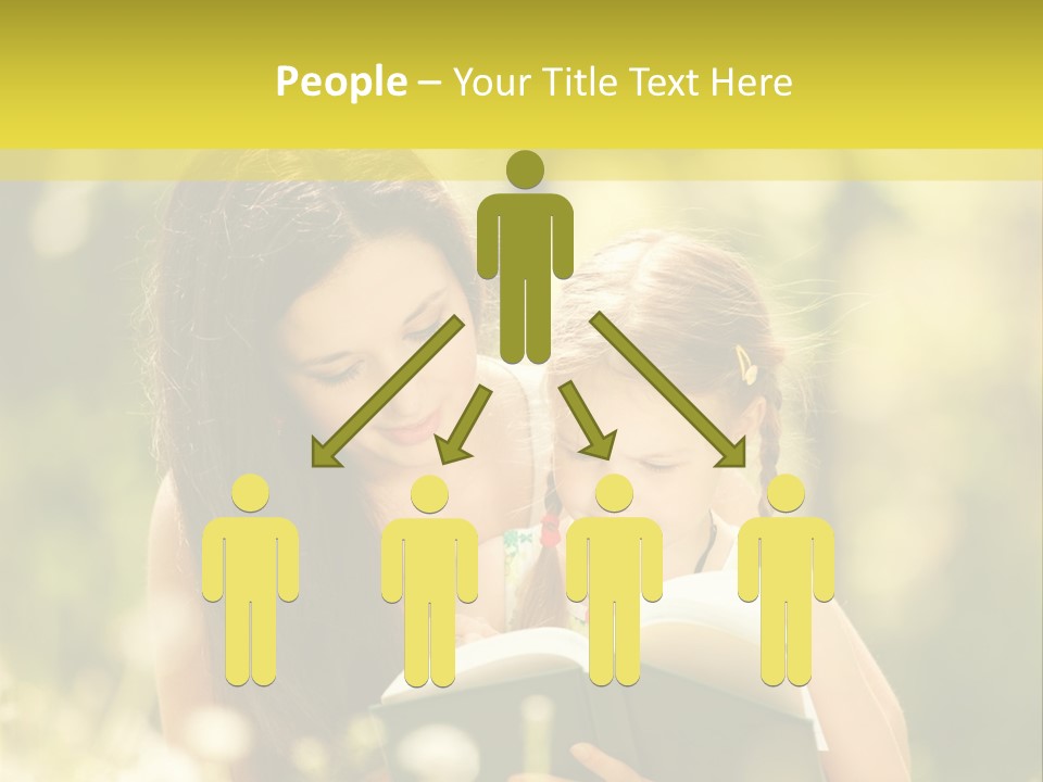 A Woman Reading A Book To A Little Girl PowerPoint Template