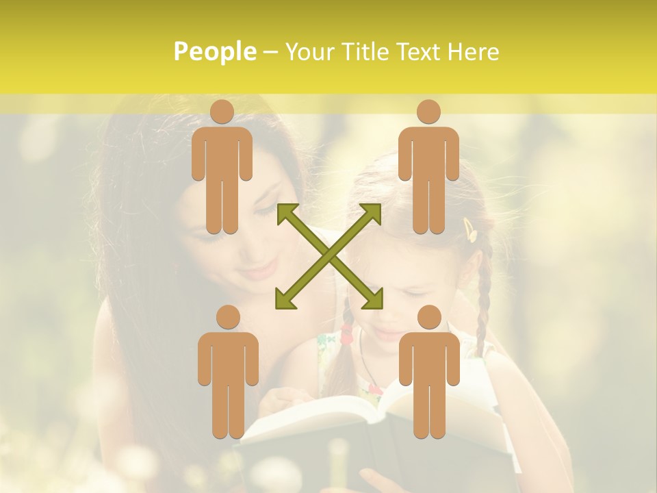 A Woman Reading A Book To A Little Girl PowerPoint Template