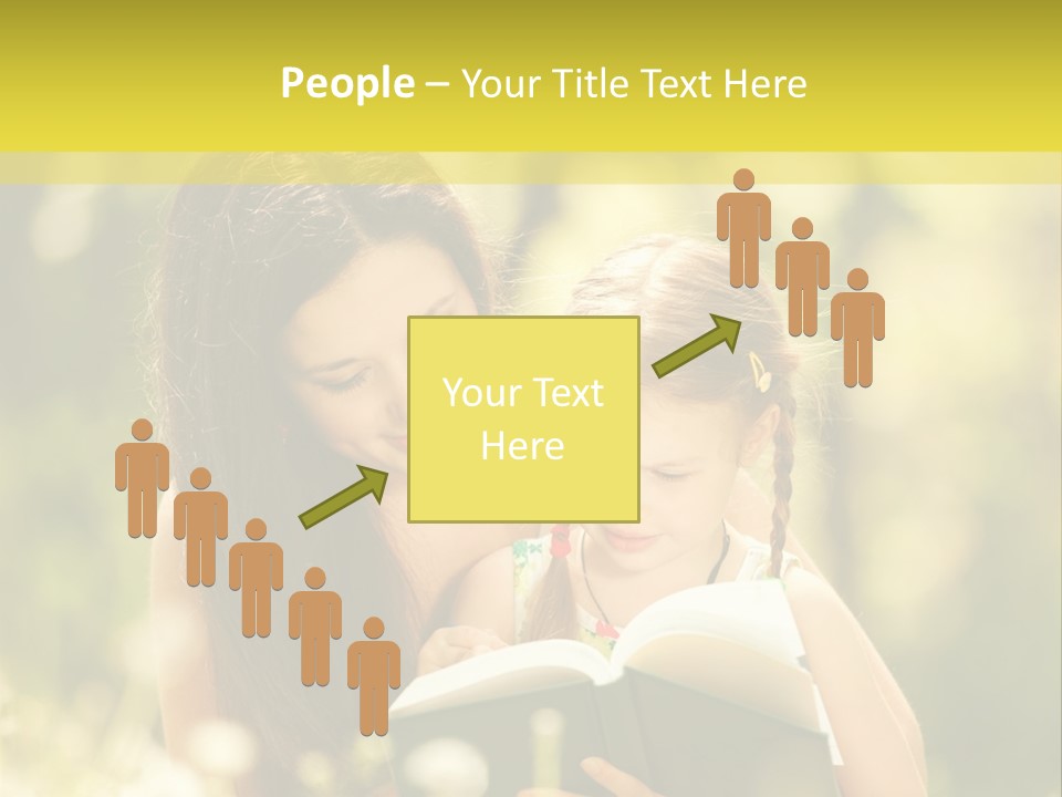 A Woman Reading A Book To A Little Girl PowerPoint Template