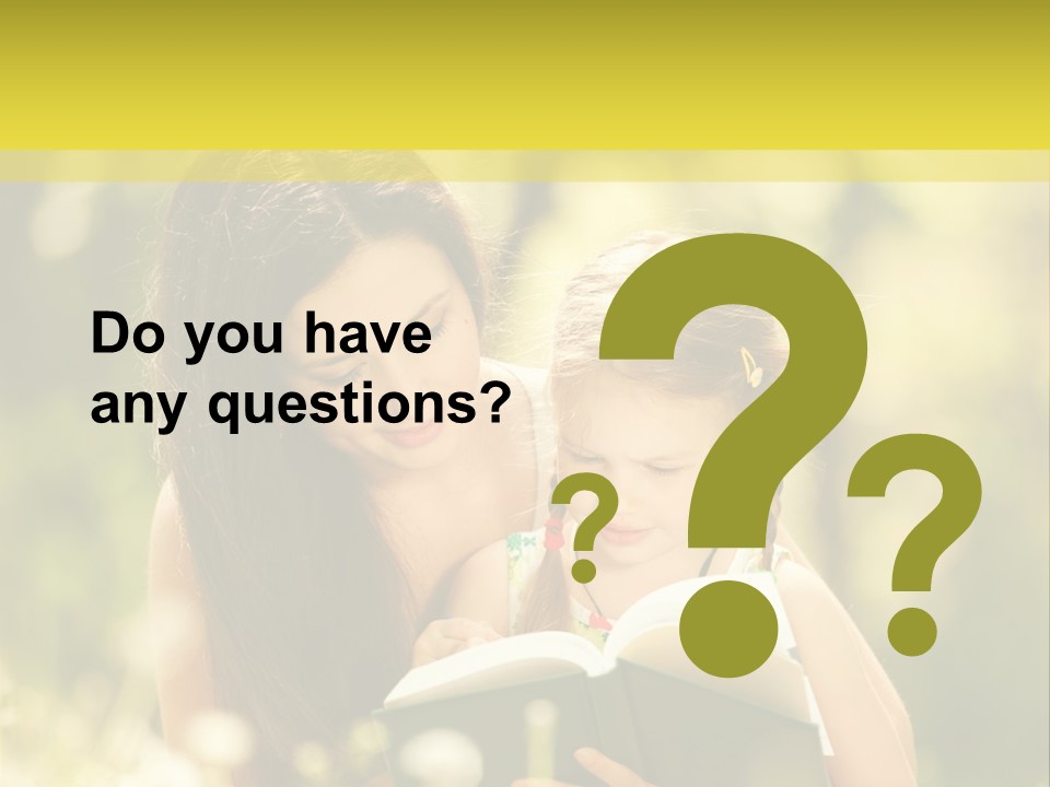 A Woman Reading A Book To A Little Girl PowerPoint Template