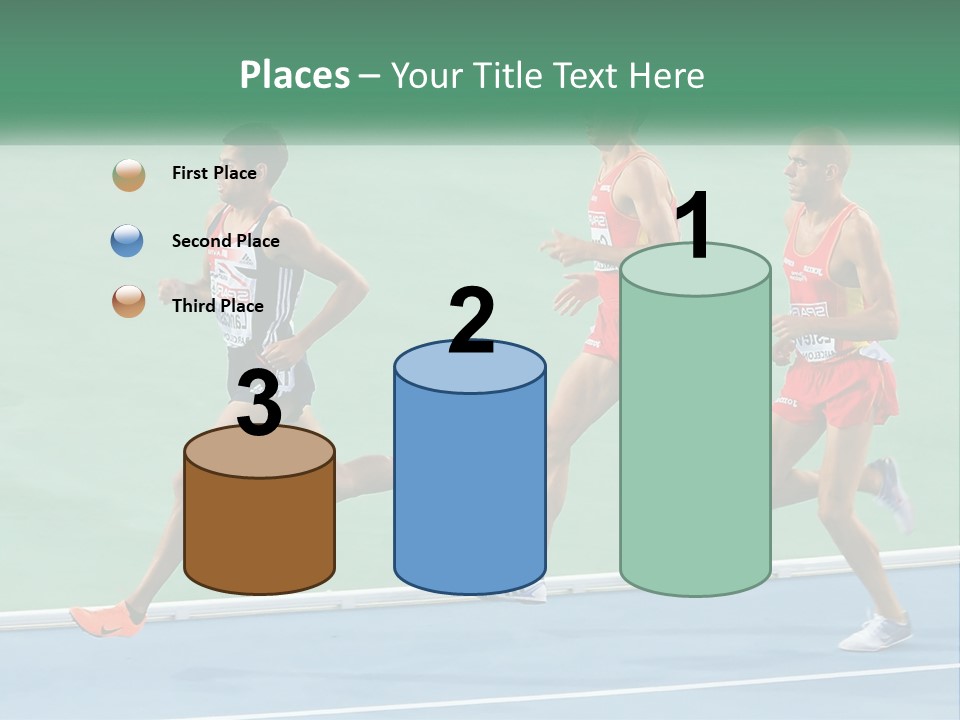 A Group Of Men Running On A Tennis Court PowerPoint Template