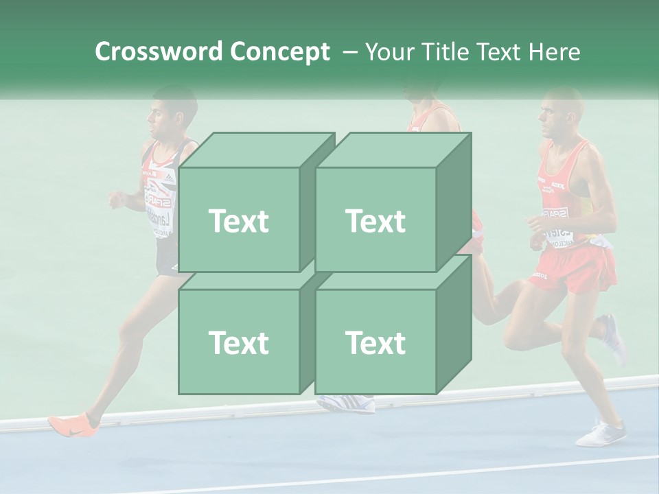 A Group Of Men Running On A Tennis Court PowerPoint Template