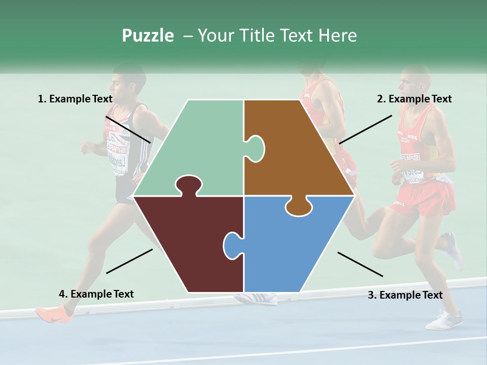 A Group Of Men Running On A Tennis Court PowerPoint Template