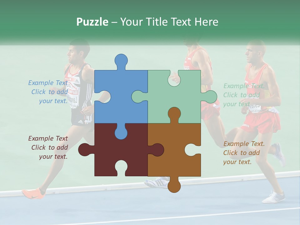 A Group Of Men Running On A Tennis Court PowerPoint Template