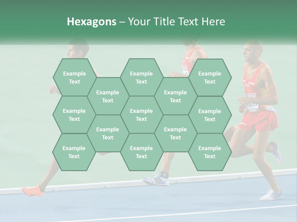 A Group Of Men Running On A Tennis Court PowerPoint Template