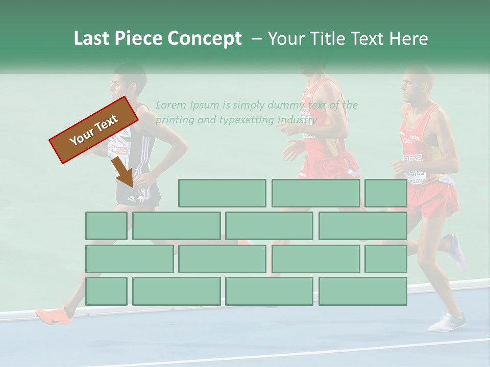 A Group Of Men Running On A Tennis Court PowerPoint Template