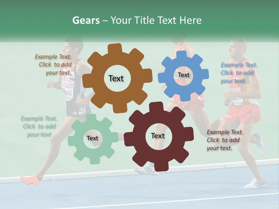 A Group Of Men Running On A Tennis Court PowerPoint Template