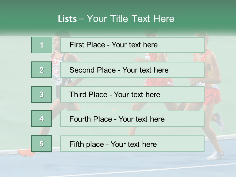 A Group Of Men Running On A Tennis Court PowerPoint Template