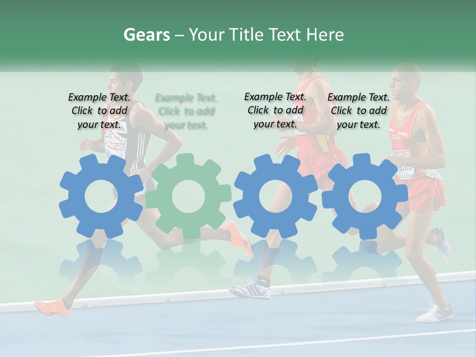 A Group Of Men Running On A Tennis Court PowerPoint Template