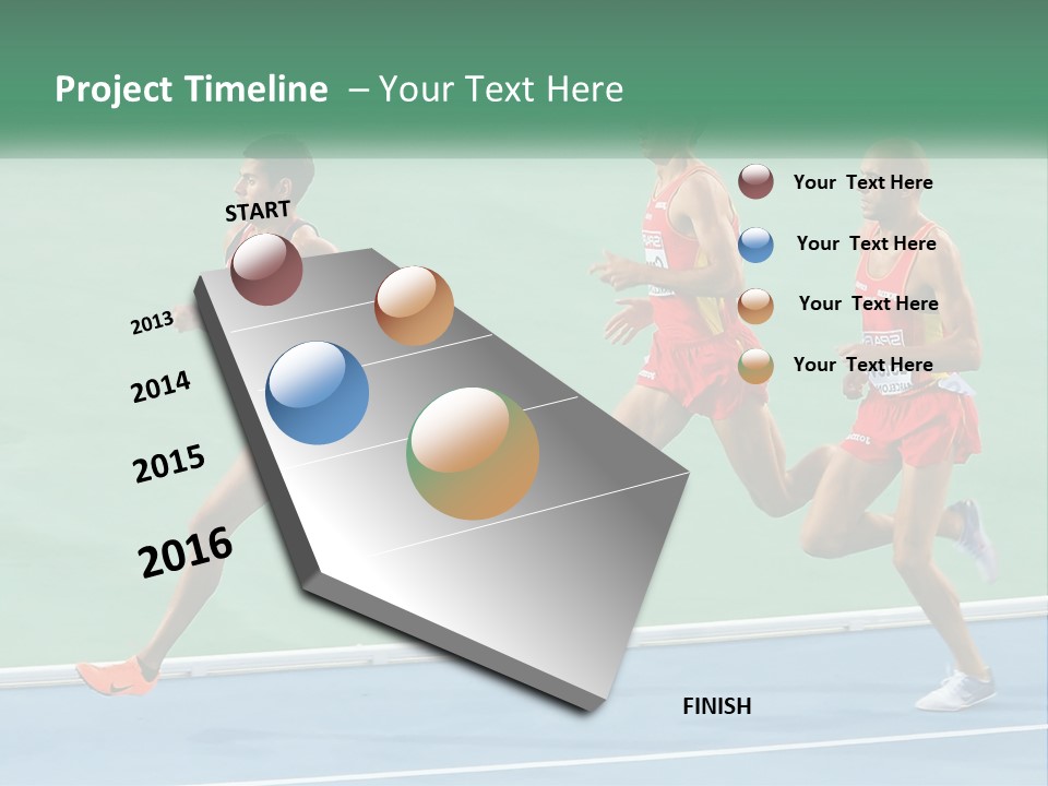 A Group Of Men Running On A Tennis Court PowerPoint Template
