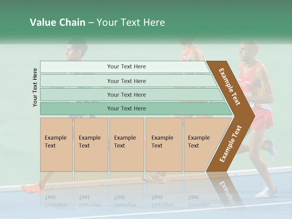 A Group Of Men Running On A Tennis Court PowerPoint Template