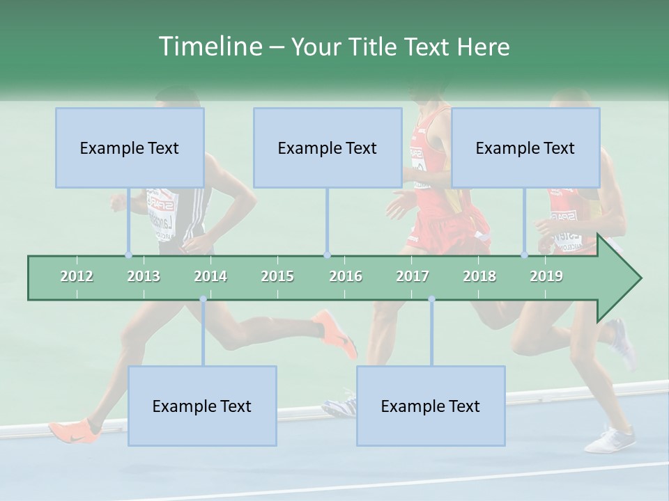 A Group Of Men Running On A Tennis Court PowerPoint Template