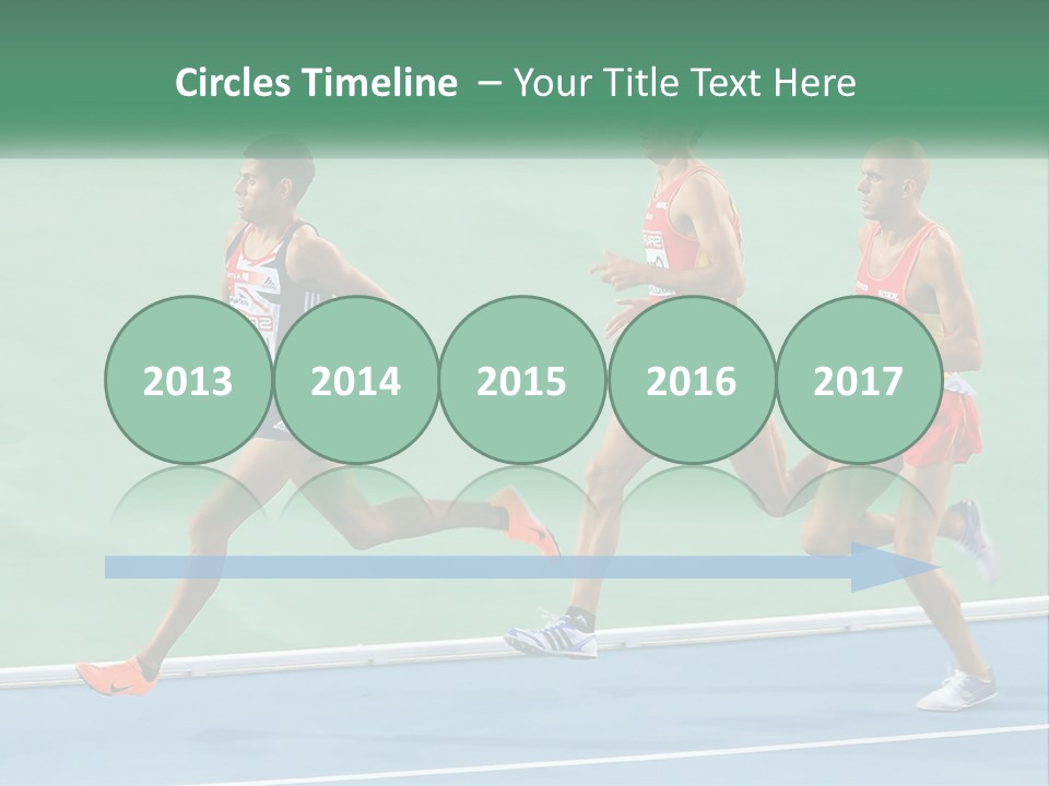 A Group Of Men Running On A Tennis Court PowerPoint Template