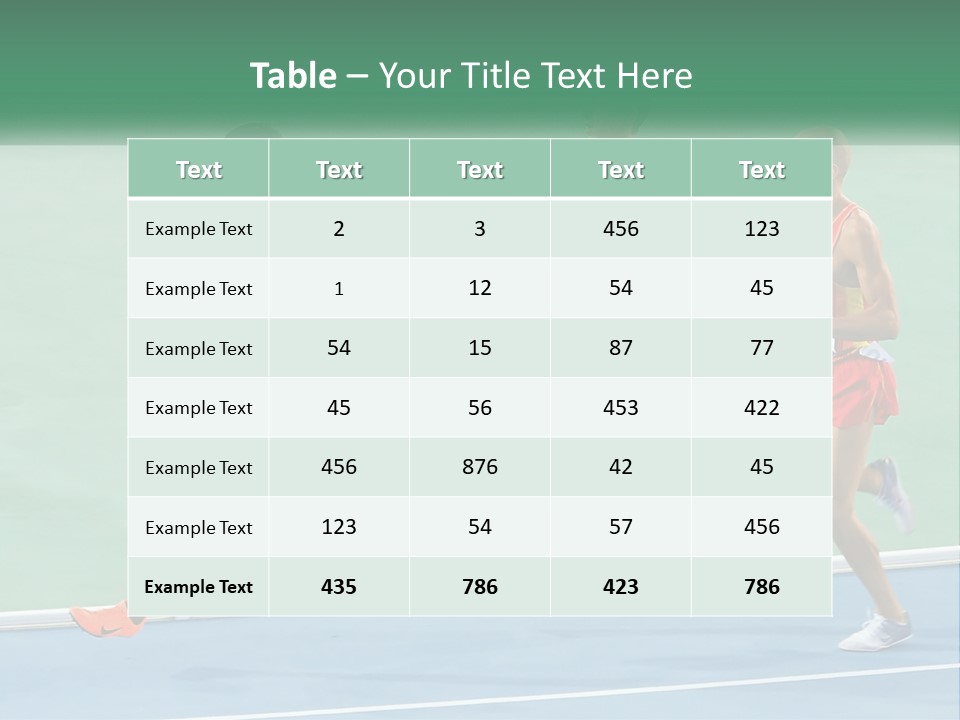 A Group Of Men Running On A Tennis Court PowerPoint Template