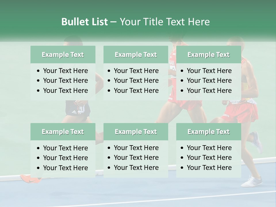 A Group Of Men Running On A Tennis Court PowerPoint Template
