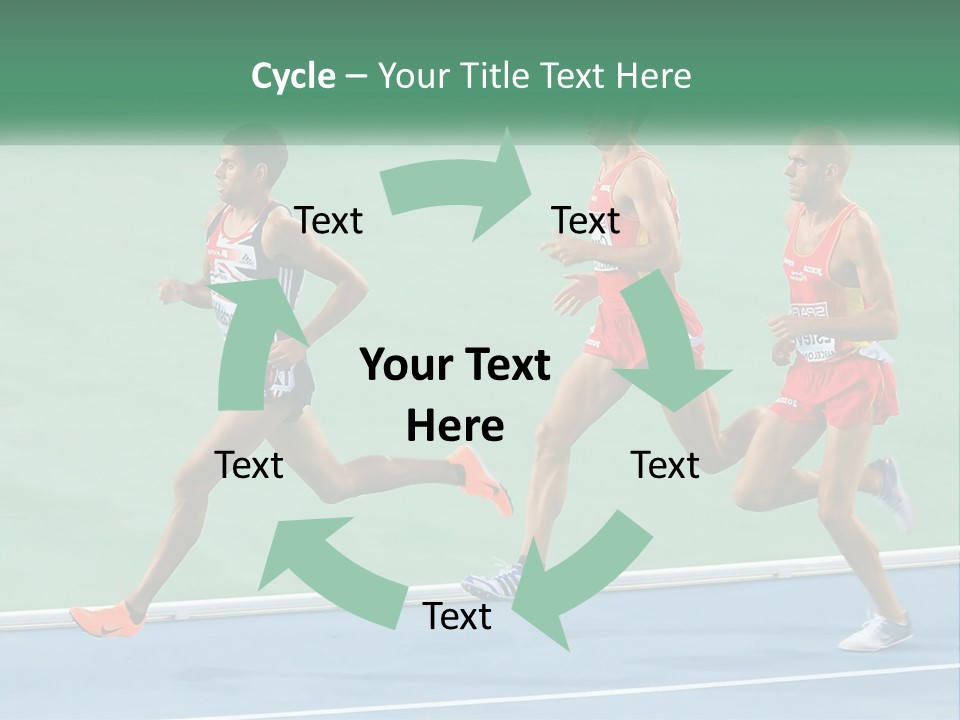 A Group Of Men Running On A Tennis Court PowerPoint Template